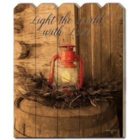 "Light the World" by Anthony Smith, Printed Wall Art on a Wood Picket Fence - as Pic