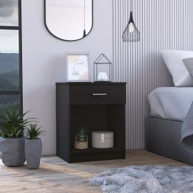 Merimac 1-Drawer 1-Shelf Nightstand Black Wengue - as Pic
