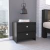 Heritage Rectangle 2-Drawer Nightstand Black Wengue - as Pic