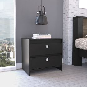 Heritage Rectangle 2-Drawer Nightstand Black Wengue - as Pic