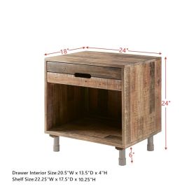 Solid Wood Nightstand - as Pic
