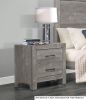 Rustic Style Gray Finish 1pc Nightstand of 2x Drawers Transitional Design Bedroom Furniture - as Pic