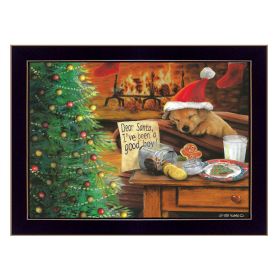 "I've Been A Good Boy" By Ed Wargo, Ready to Hang Framed Print, Dog Wall Art, Black Frame - as Pic