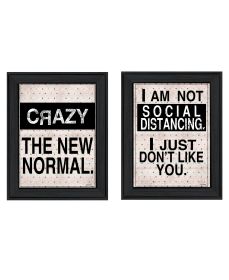 "The New Normal!" 2-Piece Vignette by Ed Wargo, Ready to Hang Framed Print, Black Frame - as Pic