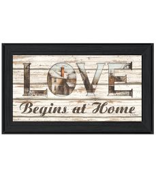 "Love Begins at Home" by Artisan John Rossini, Ready to Hang Framed Print, Black Frame - as Pic