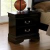1pc Nightstand Black Louis Philippe Solid wood English Dovetail Construction Antique Nickle Hanging Pulls - as Pic
