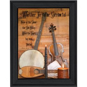 "Music" By Billy Jacobs, Printed Wall Art, Ready To Hang Framed Poster, Black Frame - as Pic