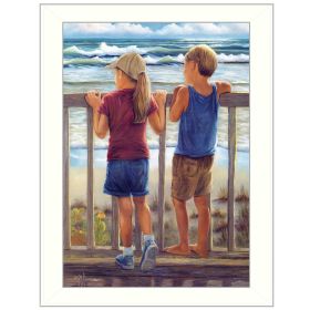 "Looking Over the Rail" By Georgia Janisse, Printed Wall Art, Ready To Hang Framed Poster, White Frame - as Pic