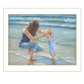 "Playing in the Water" By Georgia Janisse, Printed Wall Art, Ready To Hang Framed Poster, White Frame - as Pic