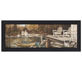 "Lounging" By John Rossini, Printed Wall Art, Ready To Hang Framed Poster, Black Frame - as Pic