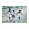 "Running on the Beach" By Georgia Janisse, Printed Wall Art, Ready To Hang Framed Poster, White Frame - as Pic