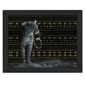 "Patterned Leopard" By Dee Dee, Printed Wall Art, Ready To Hang Framed Poster, Black Frame - as Pic