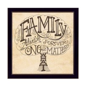 "Family - Always and Forever" By Deb Strain, Printed Wall Art, Ready To Hang Framed Poster, Black Frame - as Pic