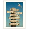 "Beach Directional" by Graffitee Studios, Ready to Hang Framed Print, White Frame - as Pic