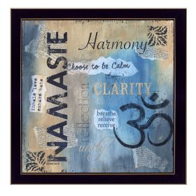 "Yoga Series - Namaste" By Debbie DeWitt, Printed Wall Art, Ready To Hang Framed Poster, Black Frame - as Pic