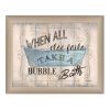 "Take a Bubble Bath" By Debbie DeWitt, Printed Wall Art, Ready To Hang Framed Poster, Beige Frame - as Pic
