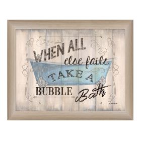 "Take a Bubble Bath" By Debbie DeWitt, Printed Wall Art, Ready To Hang Framed Poster, Beige Frame - as Pic
