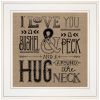 "Hugs Around the Neck" by Deb Strain, Ready to Hang Framed Print, White Frame - as Pic