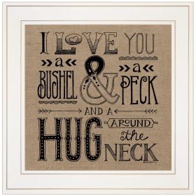 "Hugs Around the Neck" by Deb Strain, Ready to Hang Framed Print, White Frame - as Pic