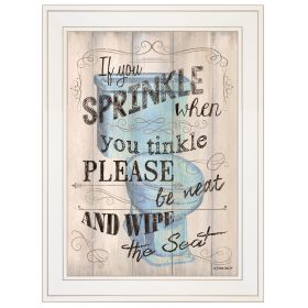 "Bathroom Humor" by Debbie DeWitt, Ready to Hang Framed print, White Frame - as Pic