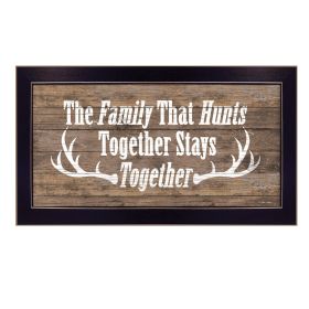 "The Family that Hunts" By Dee Dee, Printed Wall Art, Ready To Hang Framed Poster, Black Frame - as Pic