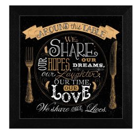"Around this Table" By Deb Strain, Printed Wall Art, Ready To Hang Framed Poster, Black Frame - as Pic