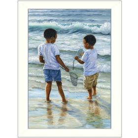"Ocean Discoveries" By Georgia Janisse, Printed Wall Art, Ready To Hang Framed Poster, White Frame - as Pic
