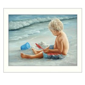 "In the Sand" By Georgia Janisse, Printed Wall Art, Ready To Hang Framed Poster, White Frame - as Pic
