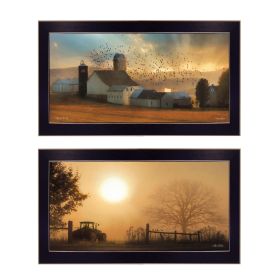 "Light of a New Day Collection" 2-Piece Vignette By Lori Deiter, Printed Wall Art, Ready To Hang Framed Poster, Black Frame - as Pic