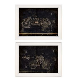 "Motor Bike Patent I & II" 2-Piece Vignette by Cloverfield & Co, White Frame - as Pic