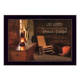 "Live Simply" By Lori Deiter, Printed Wall Art, Ready To Hang Framed Poster, Black Frame - as Pic