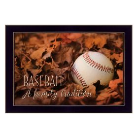 "Baseball - A Family Tradition" By Lori Deiter, Printed Wall Art, Ready To Hang Framed Poster, Black Frame - as Pic