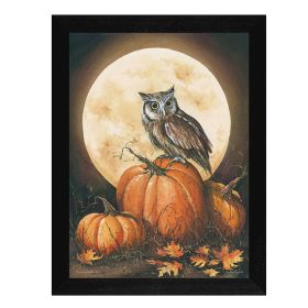 "In the Pumpkin Patch" By John Rossini, Printed Wall Art, Ready To Hang Framed Poster, Black Frame - as Pic