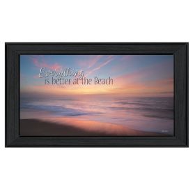 "At the Beach" By Lori Deiter, Printed Wall Art, Ready To Hang Framed Poster, Black Frame - as Pic