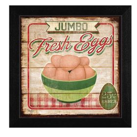 "Jumbo Fresh Eggs" By Mollie B., Printed Wall Art, Ready To Hang Framed Poster, Black Frame - as Pic