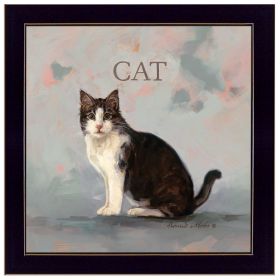 "Clive the Cat" by Bonnie Mohr, Ready to Hang Framed Print, Black Frame - as Pic