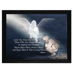 "Protect our Soldiers" By Trendy Decor4U, Printed Wall Art, Ready To Hang Framed Poster, Black Frame - as Pic