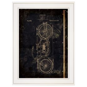 "Motor Bike Patent I" by Cloverfield & Co, Ready to Hang Framed Print, White Frame - as Pic
