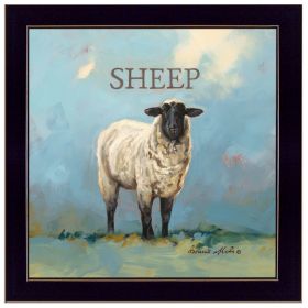"Sherlock the Sheep" by Bonnie Mohr, Ready to Hang Framed Print, Black Frame - as Pic