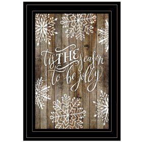 "Tis the season Snowflakes" by Cindy Jacobs, Ready to Hang Framed Print, Black Frame - as Pic