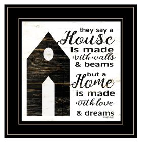 "A House" by Cindy Jacobs, Ready to Hang Framed Print, Black Frame - as Pic