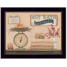 "Hot Bath" By Pam Britton, Printed Wall Art, Ready To Hang Framed Poster, Black Frame - as Pic