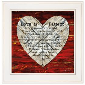 "Love is Patient" by Cindy Jacobs, Ready to Hang Framed Print, White Frame - as Pic