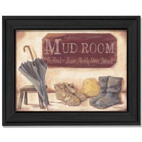 "Muddy Shoes" By Pam Britton, Printed Wall Art, Ready To Hang Framed Poster, Black Frame - as Pic