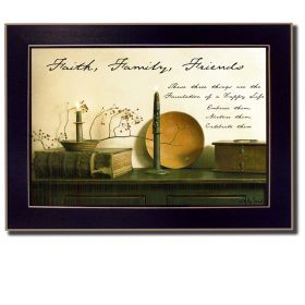"Faith, Family and Friends" By Billy Jacobs, Printed Wall Art, Ready To Hang Framed Poster, Black Frame - as Pic
