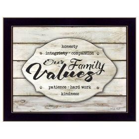 "Our Family Values" by Cindy Jacobs, Ready to Hang Framed Print, Black Frame - as Pic