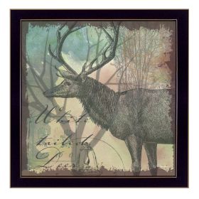 "Deer" By Barb Tourtillotte, Printed Wall Art, Ready To Hang Framed Poster, Black Frame - as Pic