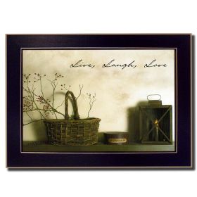 "Live, Laugh and Love" By Billy Jacobs, Printed Wall Art, Ready To Hang Framed Poster, Black Frame - as Pic