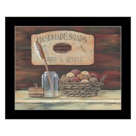 "HANDMADE SOAPS"-by Pam Britton, Ready to Hang Framed Print, Black Frame - as Pic