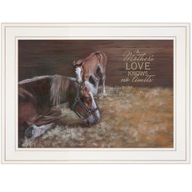"A Mother Love (Horses)" by Pam Britton, Ready to Hang Framed Print, White Frame - as Pic